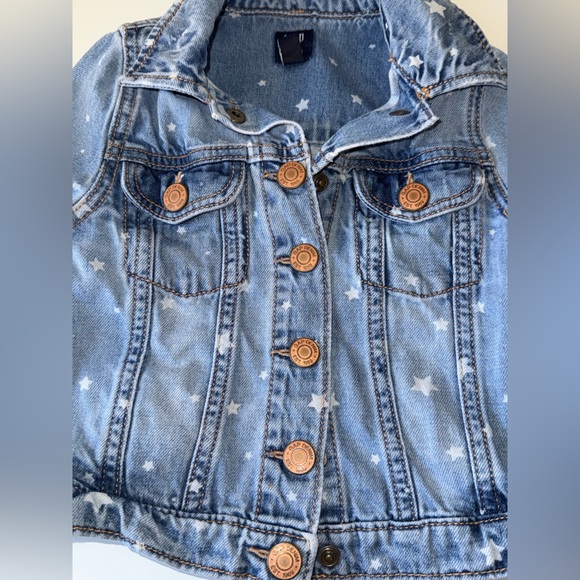 GAP KIDS DENIM JACKET STAR PRINT SZ 4T - Picture 7 of 8